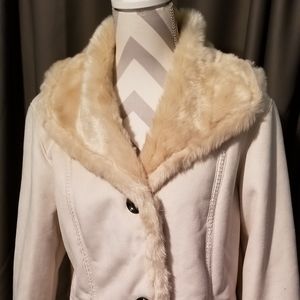 NWT FU DA WINTER COAT. VERY PRETTY & SOFT. COLOR LISTED IS STONE. BUTTON UP.